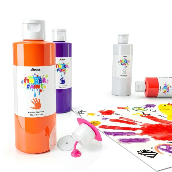 ABEIER Kids Finger Paint Non Toxic Washable 12 Colors-2