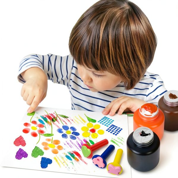 EXTRIC Kids Finger Paint Set Washable Non Toxic Colors-3