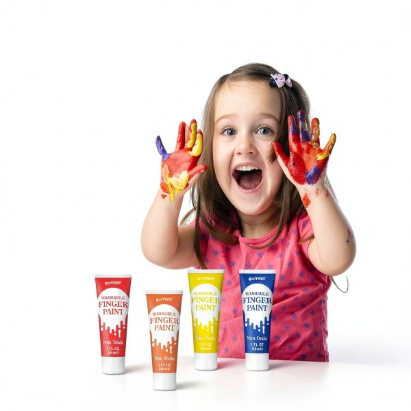 EXTRIC Kids Finger Paint Non Toxic Washable Multicolor-1