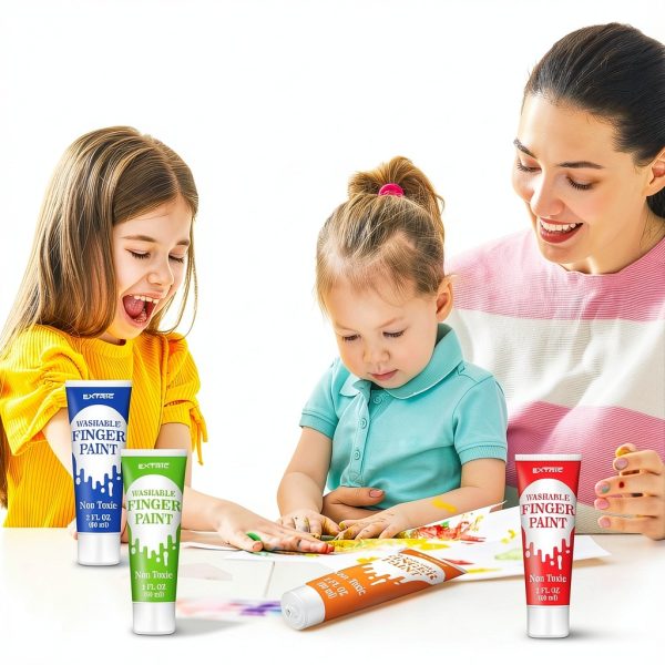 EXTRIC Kids Finger Paint Non Toxic Washable Multicolor-5