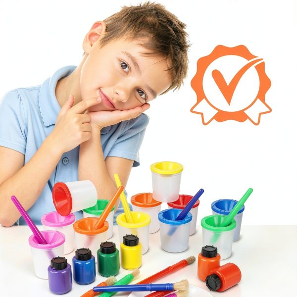 J Mark Kids Washable Tempera Paint Set Spill Resistant-2