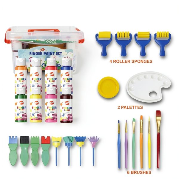 BLOT Kids Finger Paint Set Non Toxic Washable 28 Piece-1