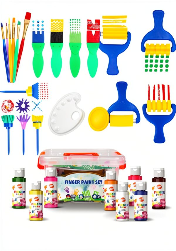 BLOT Kids Finger Paint Set Non Toxic Washable 28 Piece-0