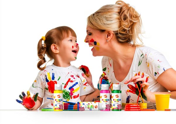 BLOT Kids Finger Paint Set Non Toxic Washable 28 Piece-5