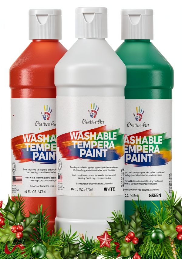 Positive Art Kids Finger Paint Non Toxic Washable Tempera-0