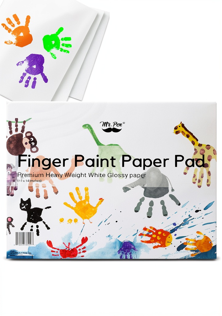 Installing Mr Pen Finger Paint Paper Heavy-Weight White 22 Sheets on a wooden desk