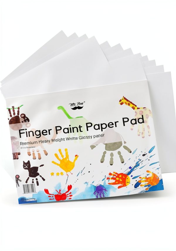 Mr Pen Finger Paint Paper Heavy-Weight White 22 Sheets-1
