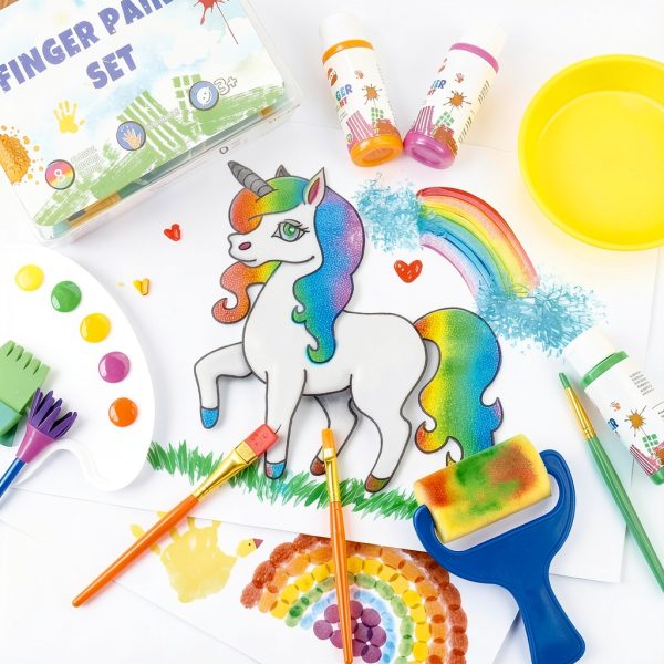 BLOT Kids Finger Paint Set Non Toxic Washable 28 Piece-3