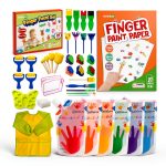 KOVIEDE Kids Finger Paint Kit Washable Art Supplies 38 Piece-0