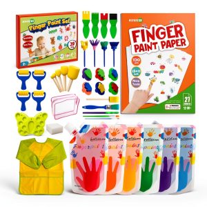 KOVIEDE Kids Finger Paint Kit Washable Art Supplies 38 Piece-0