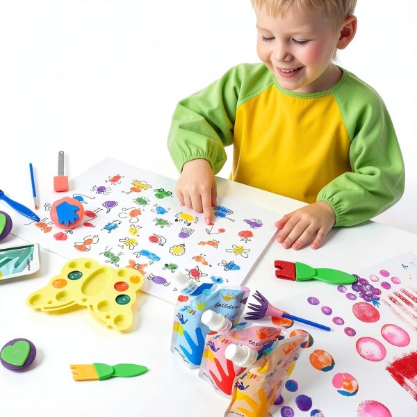 KOVIEDE Kids Finger Paint Kit Washable Art Supplies 38 Piece-5