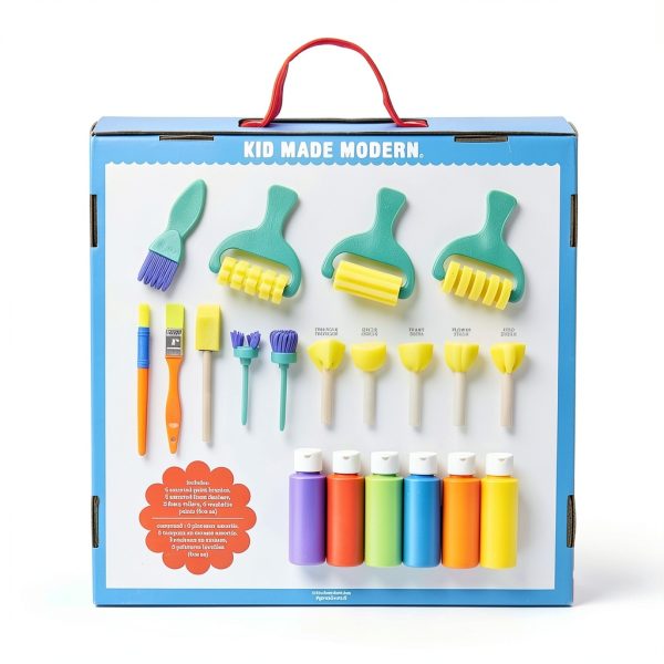 KID MADE MODERN Kids Paint Set with Brushes Washable Paints-3