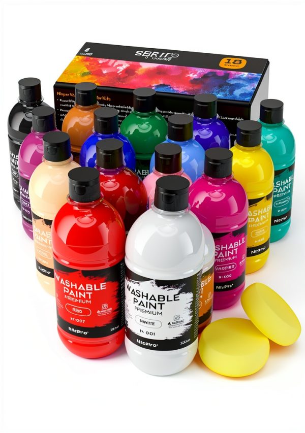 Nicpro Washable Paint Set 18 Colors Tempera Kids Art-0