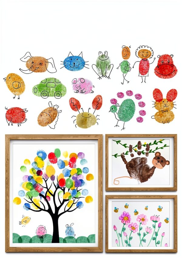 Biubee Kids Finger Paint Ink Pads Washable Non Toxic Colors-4