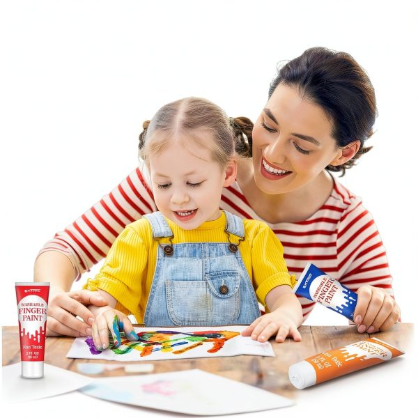 EXTRIC Kids Finger Paint Non Toxic Washable Multicolor-2