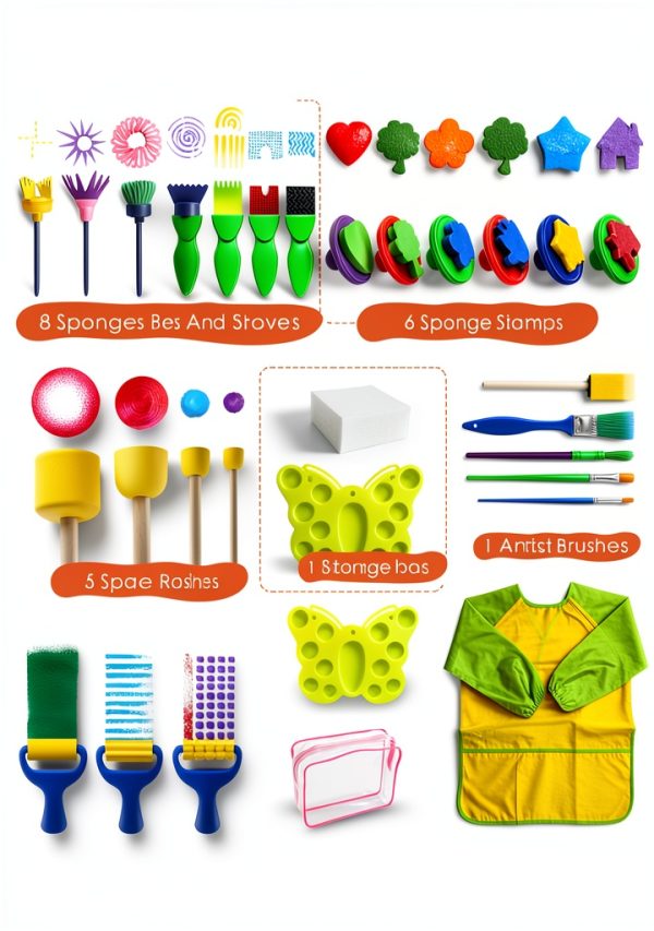KOVIEDE Kids Finger Paint Kit Washable Art Supplies 38 Piece-3